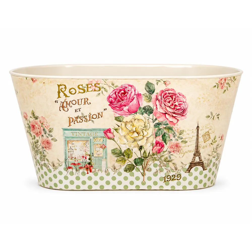 Μεταλλικό Κασπώ Οβάλ Floral Roses Amour et Passion – 22043