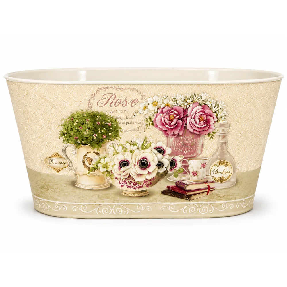 Μεταλλικό Κασπώ Οβάλ Floral Rose – 22048