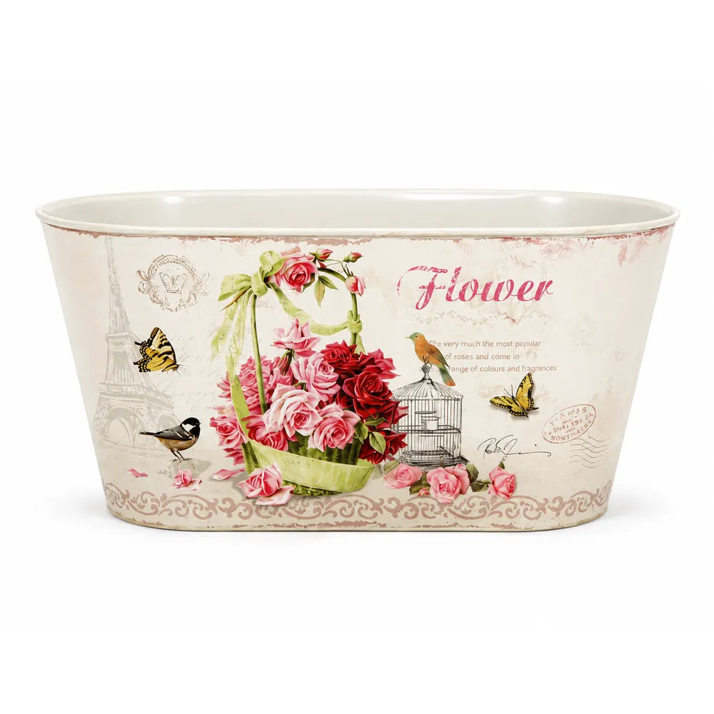 Μεταλλικό Κασπώ Οβάλ Floral Flower με Κλουβί – 22050
