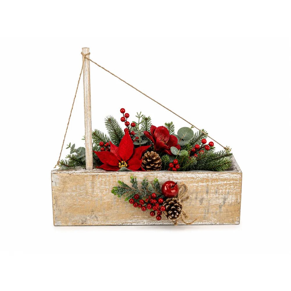 Κρεμαστό Ξύλινο Χριστουγεννιάτικο Κασπώ – 22114-1
