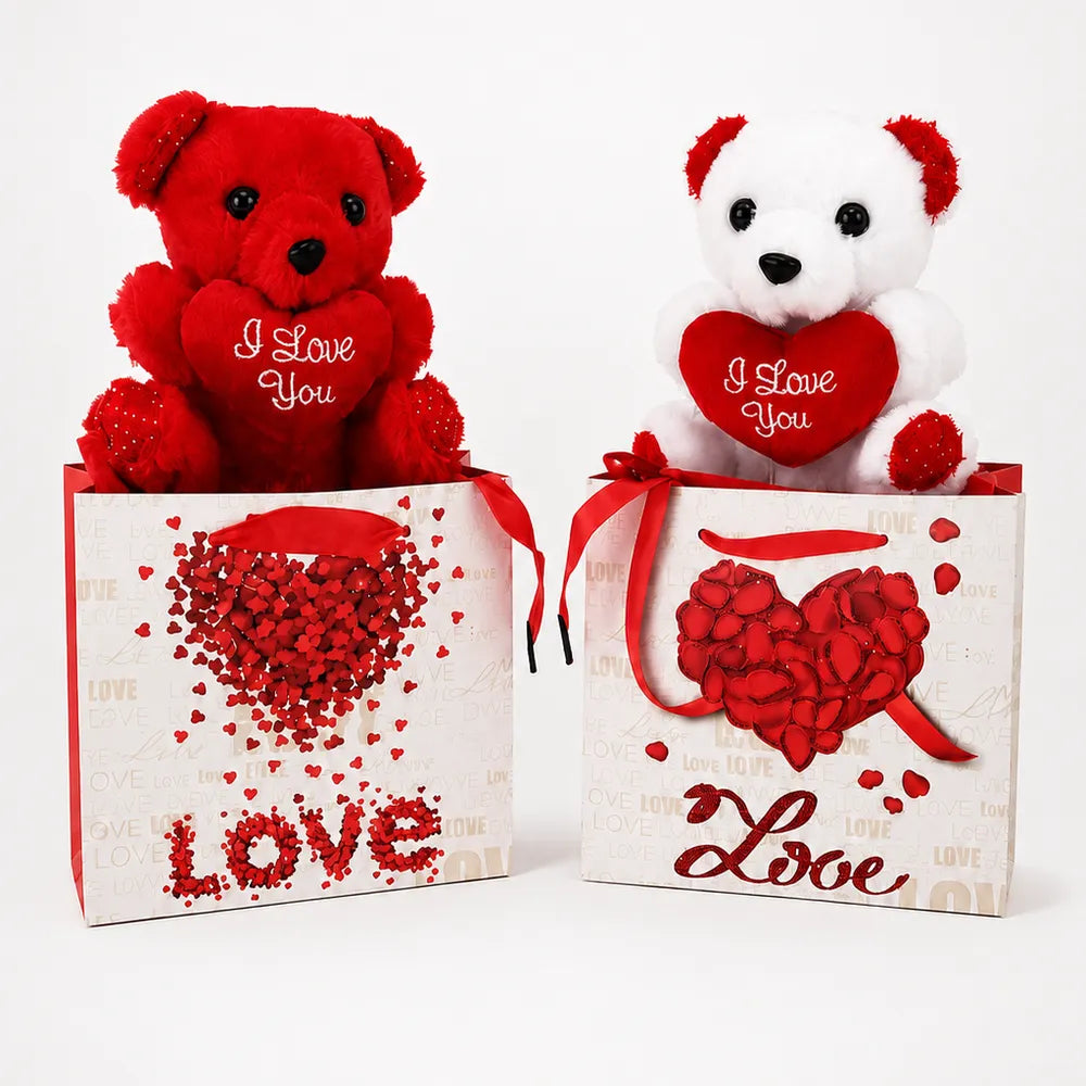 Λούτρινα Αρκουδάκια σε Τσάντα Love I Love You – 22311-3