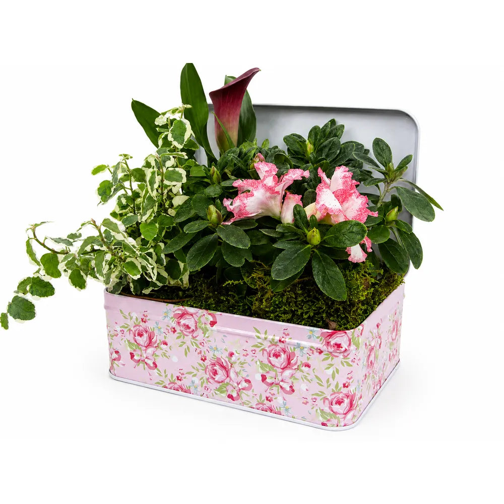 Μεταλλικό Κασπώ Ορθογώνιο Floral Roses Ροζ – 22413