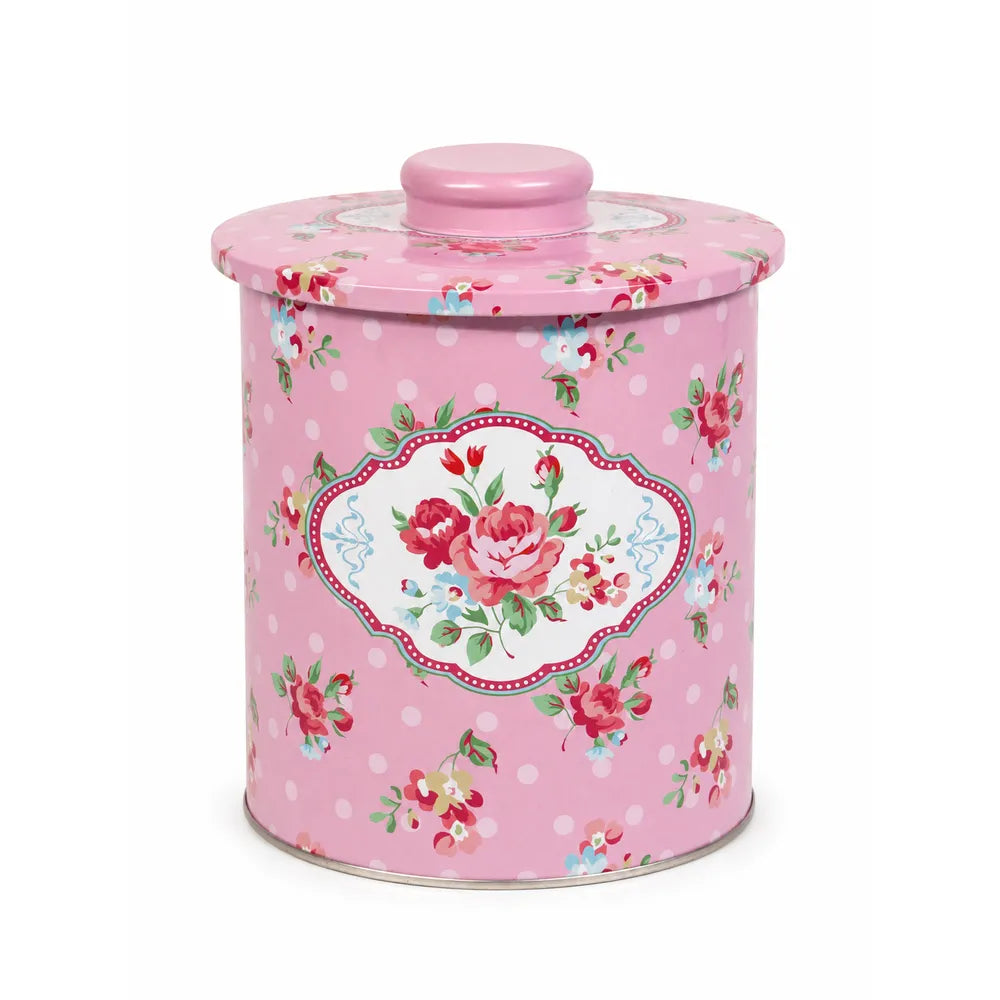 Μεταλλικό Κασπώ με Καπάκι Floral Roses Ροζ – 22417