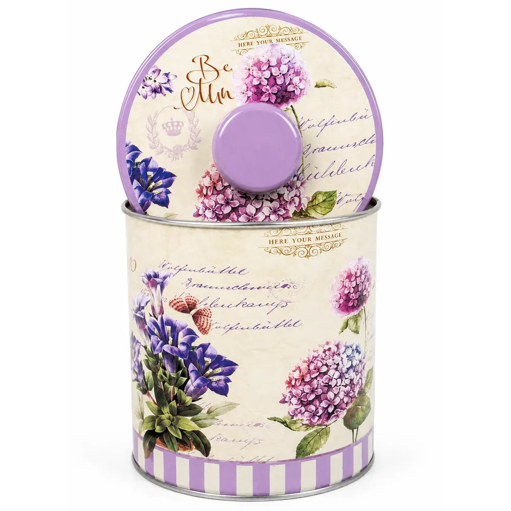 Μεταλλικό Κασπώ με Καπάκι Floral Ορτανσία – 22419