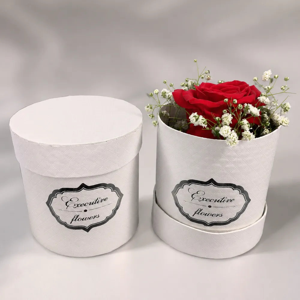 Στρογγυλό Κουτί Executive Flowers Λευκό – 22807