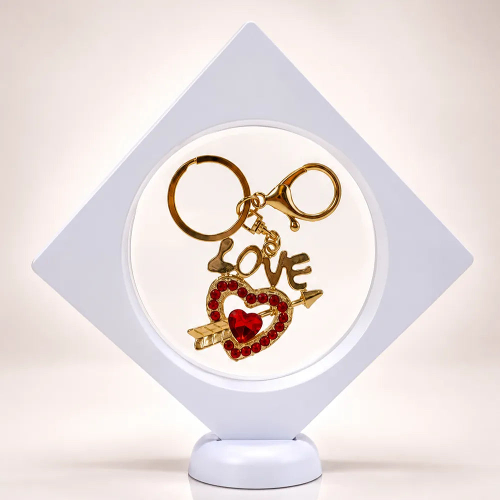 Μπρελόκ Love Καρδιά Βέλος Στρας – 22834-1