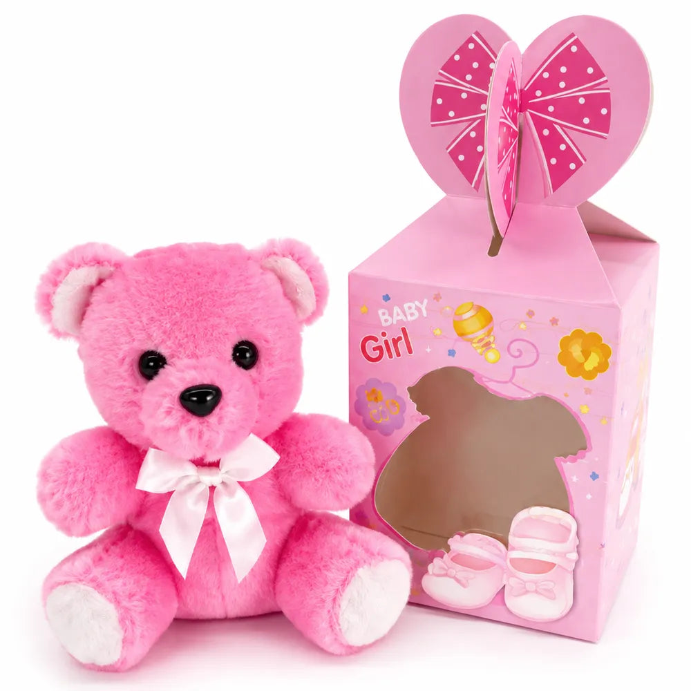 Λούτρινο Αρκουδάκι Ροζ με Κουτί Δώρου Baby Girl – 22856-10