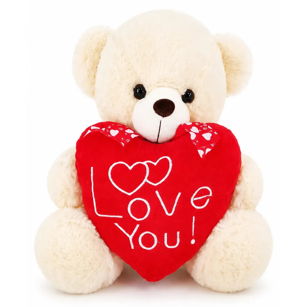 Λούτρινο Αρκουδάκι Εκρού Love You – 23088-2