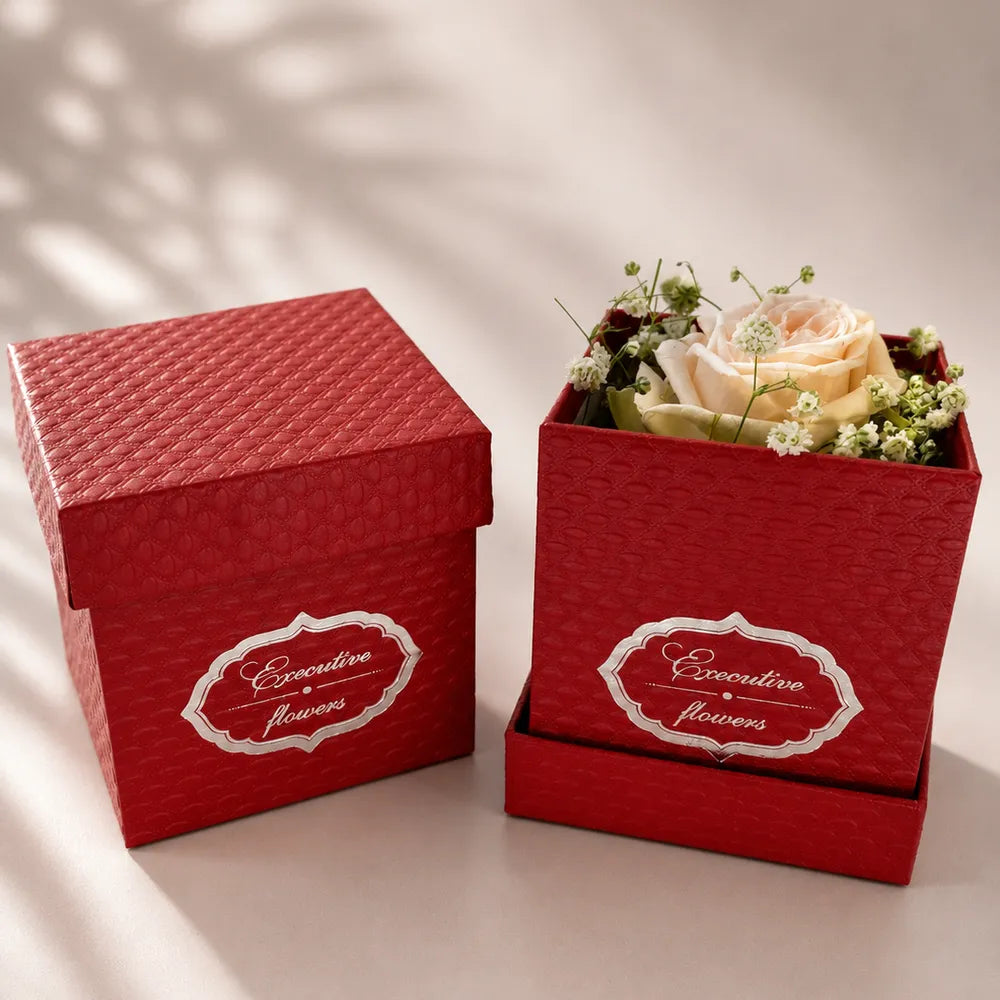 Τετράγωνο Κουτί Executive Flowers Κόκκινο – 23249