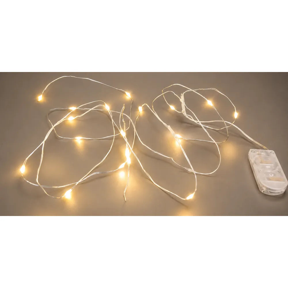 Φωτάκια LED Σύρμα με 20 Λαμπάκια Θερμό Λευκό – 23276