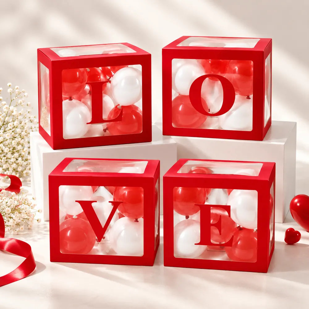 Διάφανα Κουτιά Μπαλονιών Love – 23707