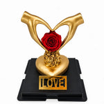 Χρυσό Γλυπτό Καρδιά με Τριαντάφυλλο Love – 24601