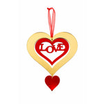 Κρεμαστό Διακοσμητικό Διπλή Καρδιά Love Κόκκινο-Χρυσό – 24608