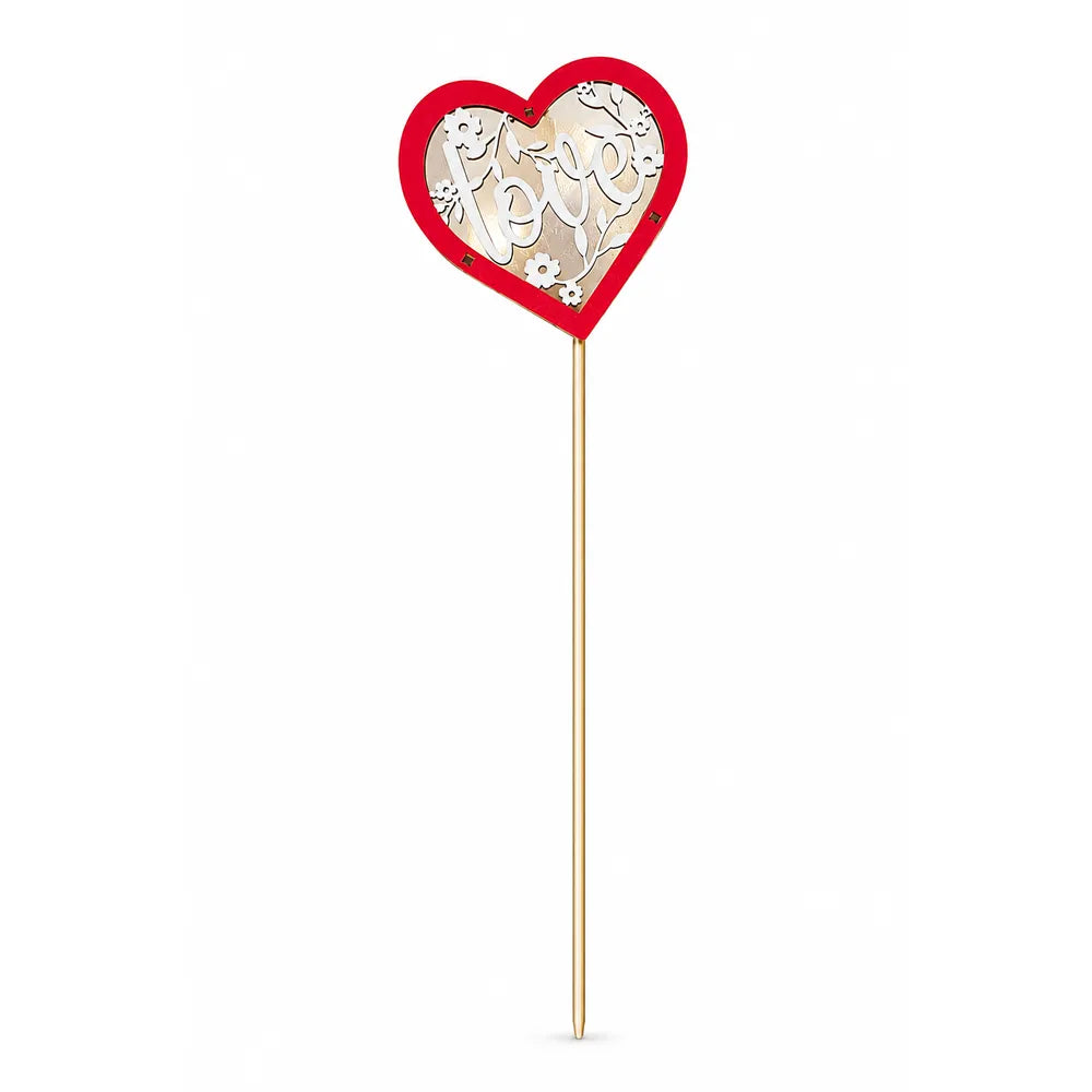 Φωτιζόμενο Pick Καρδιά Love Floral – 25008