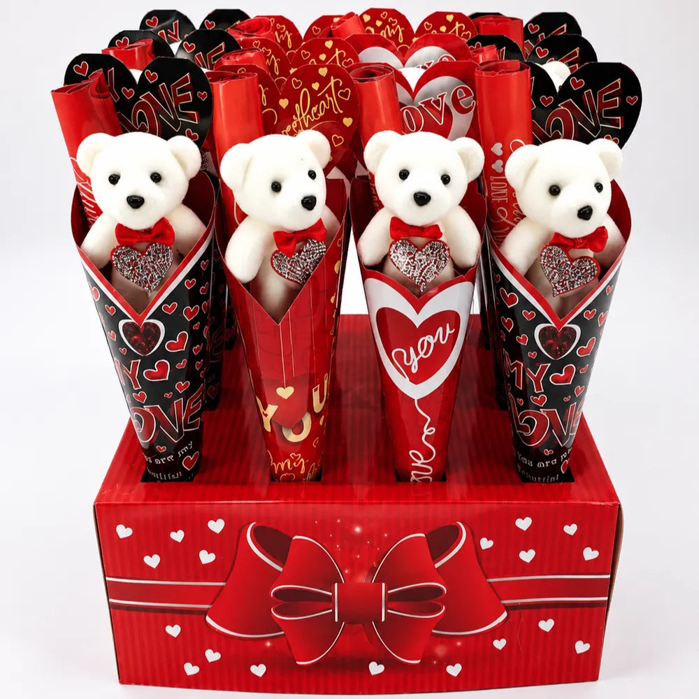Κωνικό Μπουκέτο με Αρκουδάκι I Love You – 25273