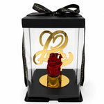 Χρυσό Διακοσμητικό Love με Forever Flower & Διάφανο Κουτί – 25598