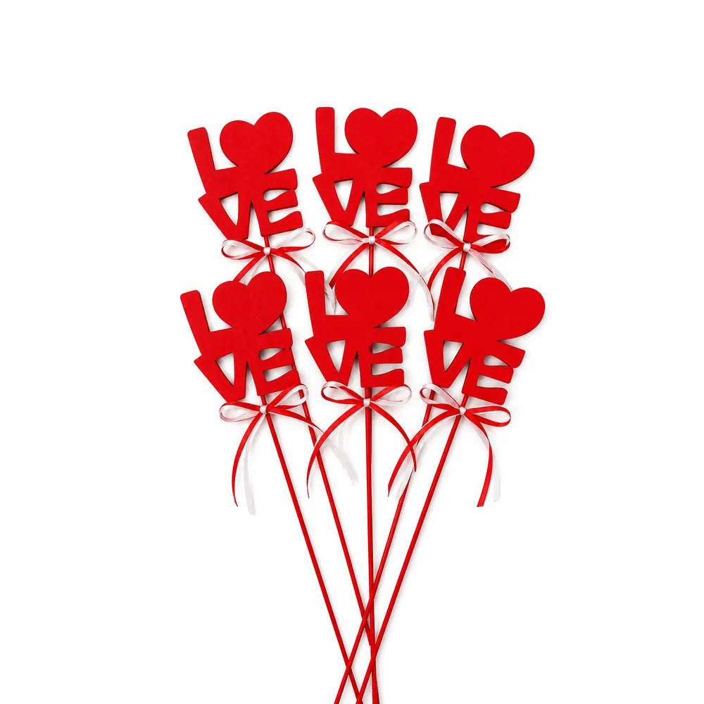 Pick Love Γράμματα με Καρδιά και Φιόγκο Σετ 6 Τεμαχίων – 25664