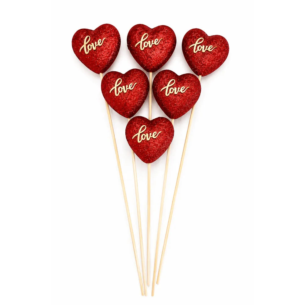 Pick Καρδιά Love Χρυσό Σετ 6 Τεμαχίων – 25717-1