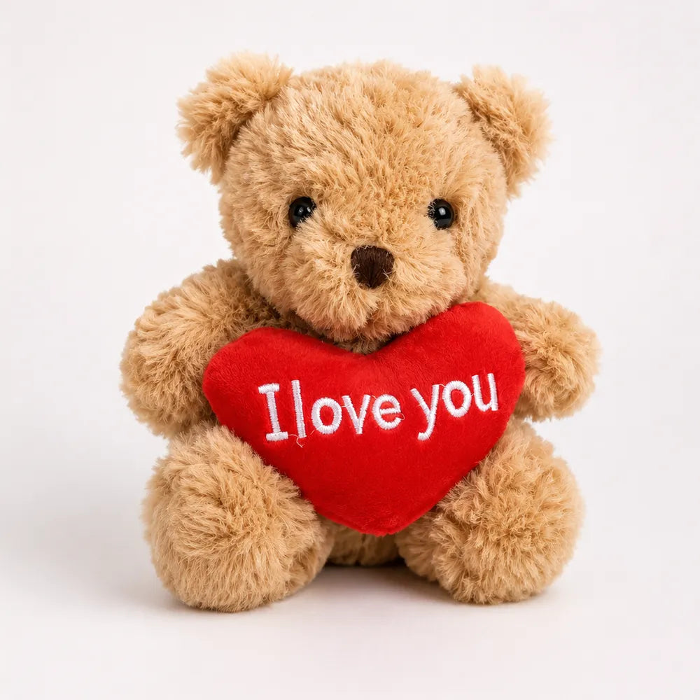 Λούτρινο Αρκουδάκι Καφέ I Love You Καρδιά – 26153