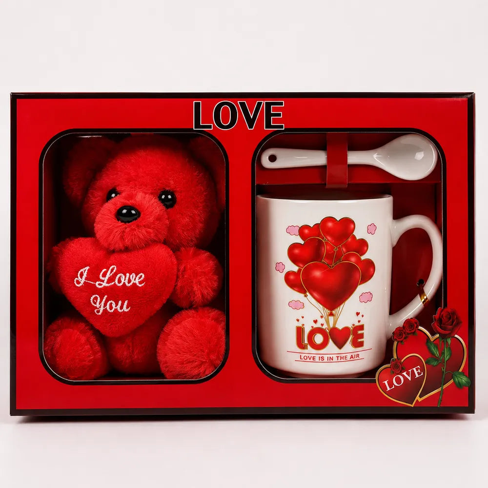 Κουτί Love με Αρκουδάκι Καρδιά και Κούπα Σετ – 26252