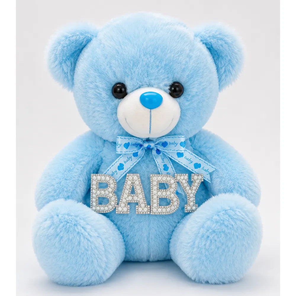 Λούτρινο Αρκουδάκι Γαλάζιο με Πέρλες BABY – 26772