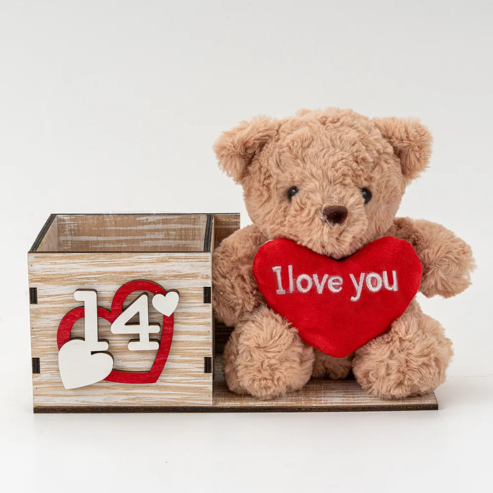 Ξύλινο Κασπώ 14 με Αρκουδάκι I Love You – 27048