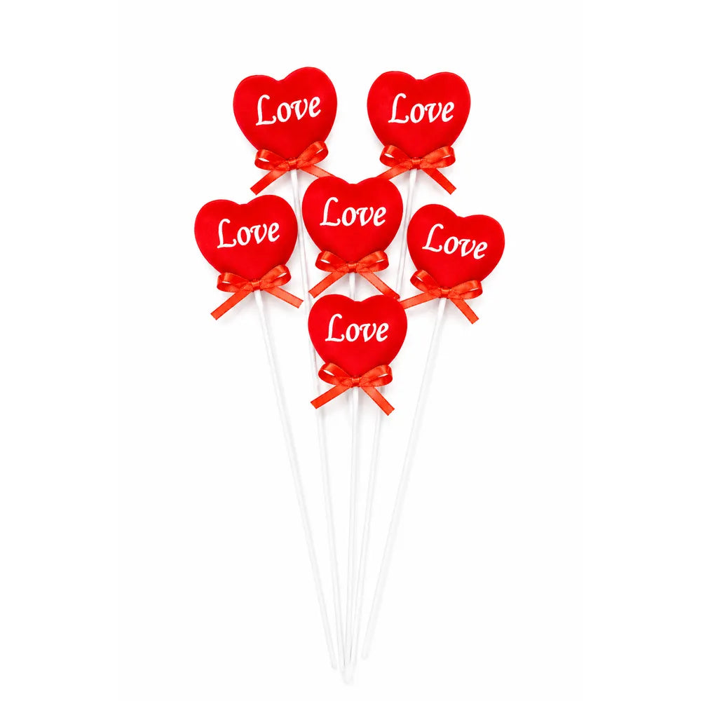 Pick Καρδιά Love με Φιόγκο Σετ 6 Τεμαχίων – 27117