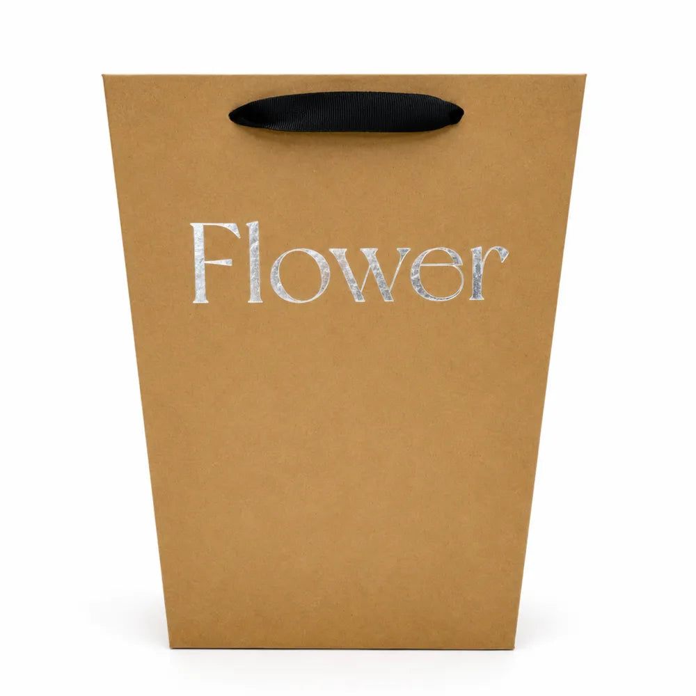 Αδιάβροχη Τσάντα Kraft Flower Ασημί Μεγάλη – 27206