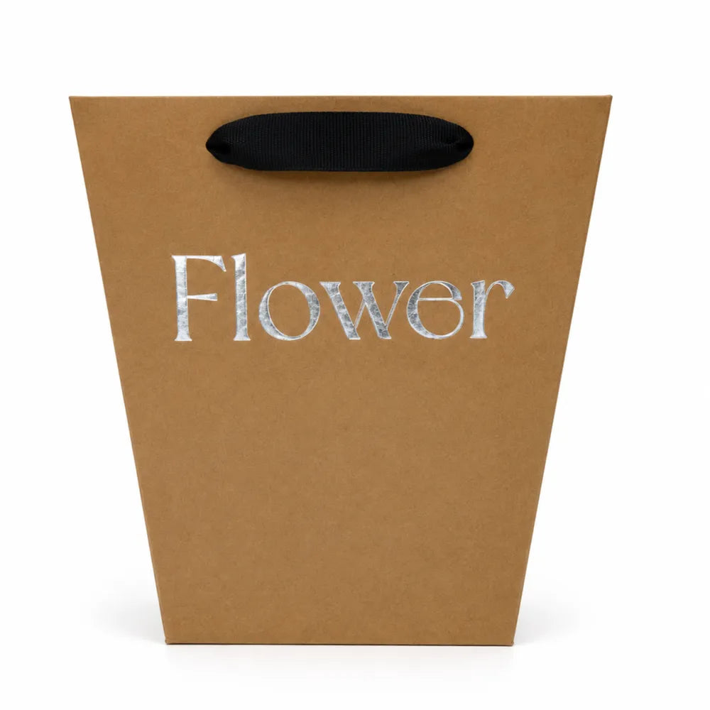 Αδιάβροχη Τσάντα Kraft Flower Ασημί – 27207