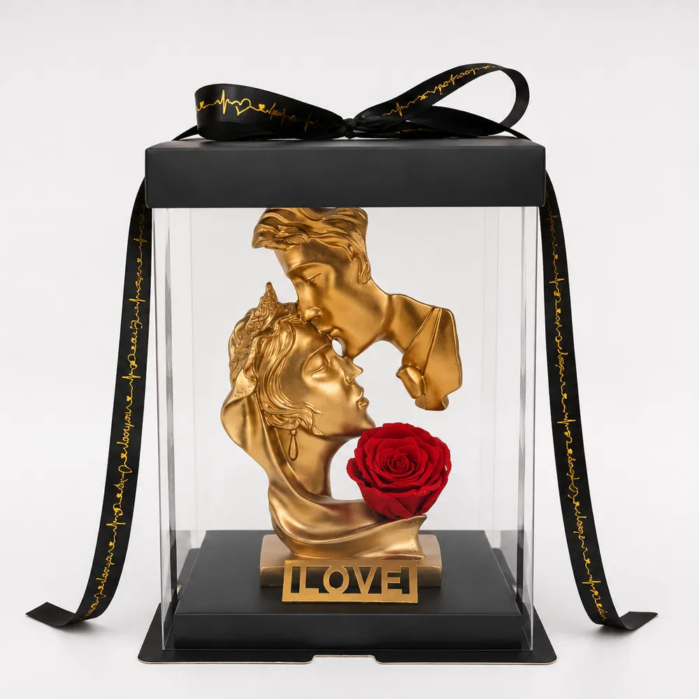 Κεραμικό  Διακοσμητικό με Forever Flower & Διάφανο Κουτί – 27346