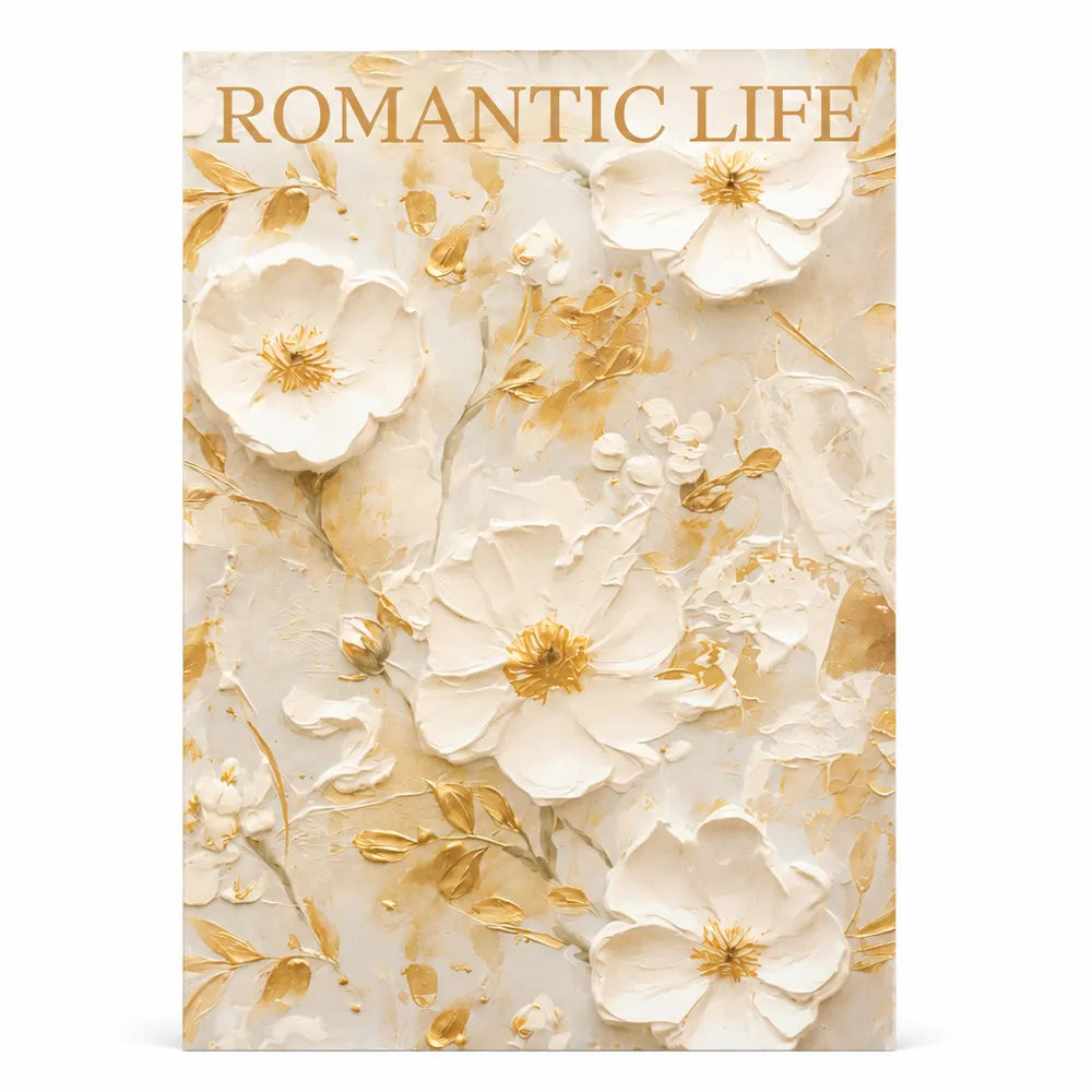 Φύλλο Περιτυλίγματος Romantic Life Χρυσό-Κρεμ – 27359