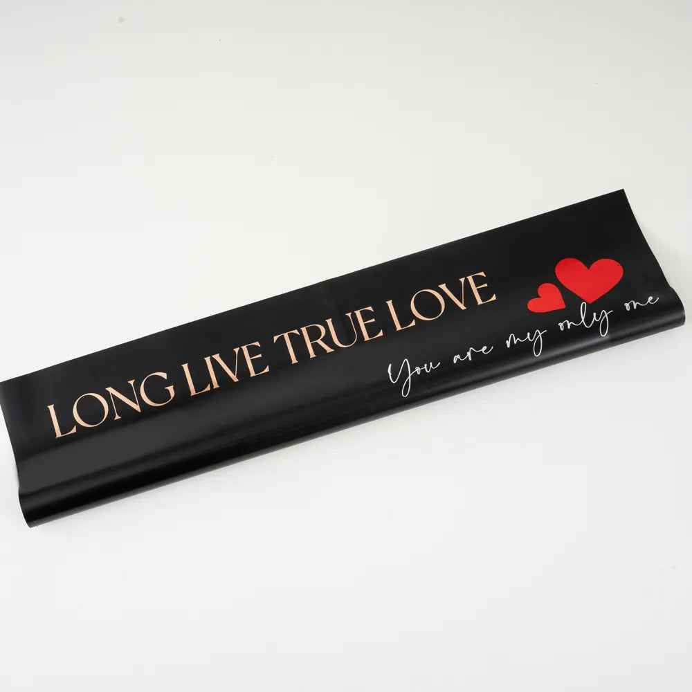 Αδιάβροχο Φύλλο Περιτυλίγματος Μαύρο Long Live True Love – 27399