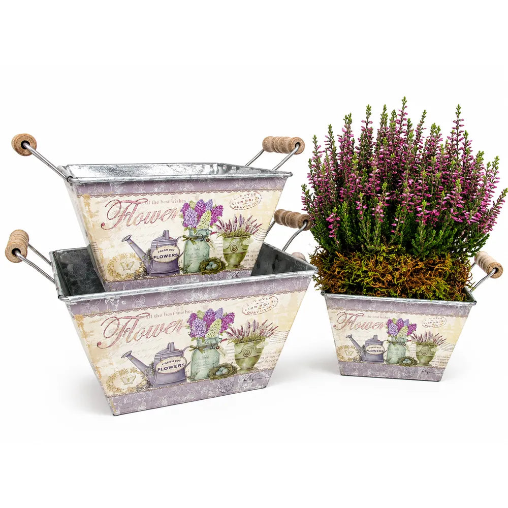 Μεταλλικό Σετ Κασπώ Floral Μοβ 3 Τεμαχίων – 61011